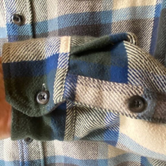 Orvis Pine Street Blue Green Plaid Button-Up Shirt Shacket Jacket Men L - Picture 7 of 9
